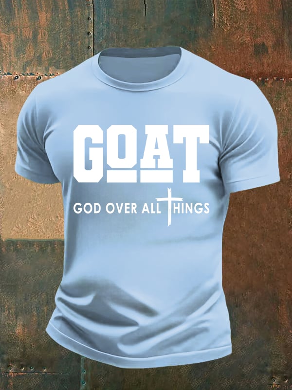 Men's GOD OVER ALL THINGS printed T-shirt