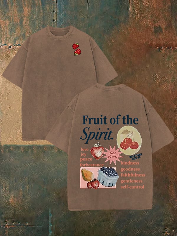Unisex Fruit of the Spirit Print Washable T-shirt