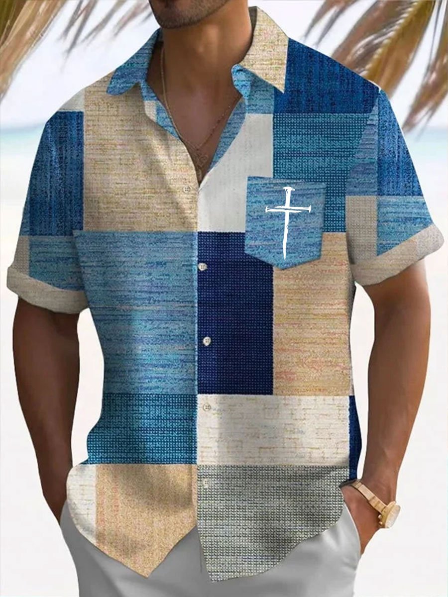 Men's Faith Cross Printed Casual Shirt