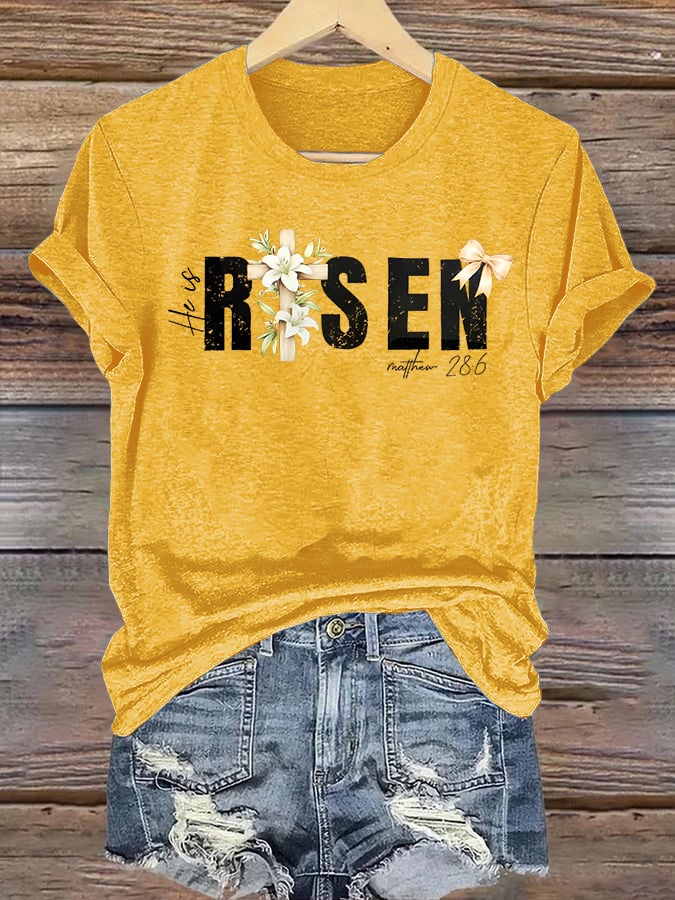 Women's He is Risen Print T-Shirt