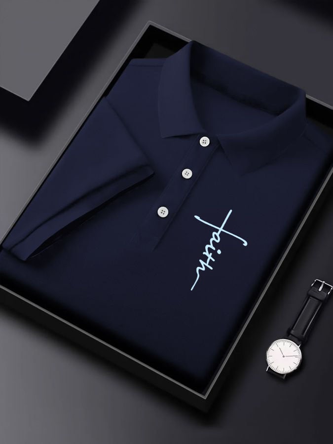 Men's Faith Print Polo Shirt