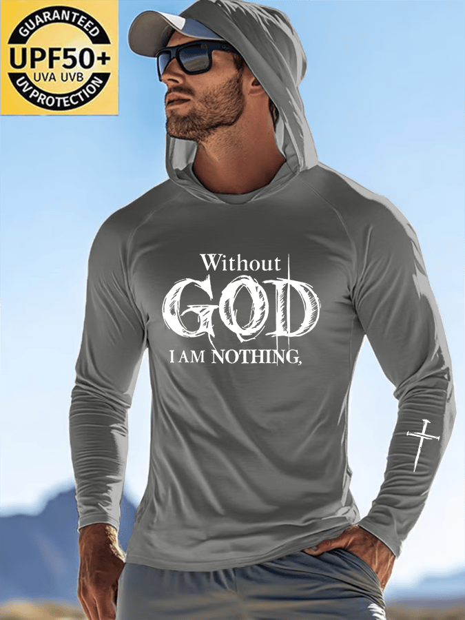 Men's Faith Outdoor Sun Protection Breathable Cool Hooded Sun Protection Long Sleeve Top