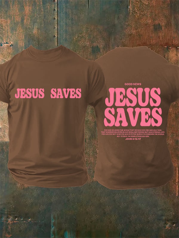 Men's Jesus saves Print T-Shirt