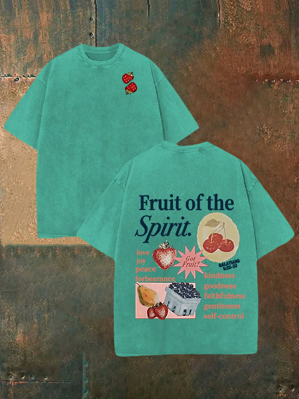 Unisex Fruit of the Spirit Print Washable T-shirt