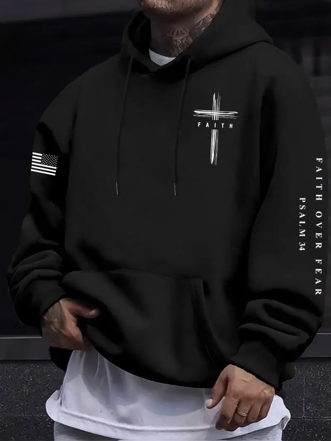 Men's Faith Over Fear Print Hoodie