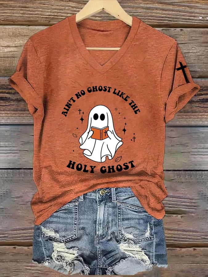 Women's Ain't No Ghost Like The Holy Ghost Print Casual T-shirt