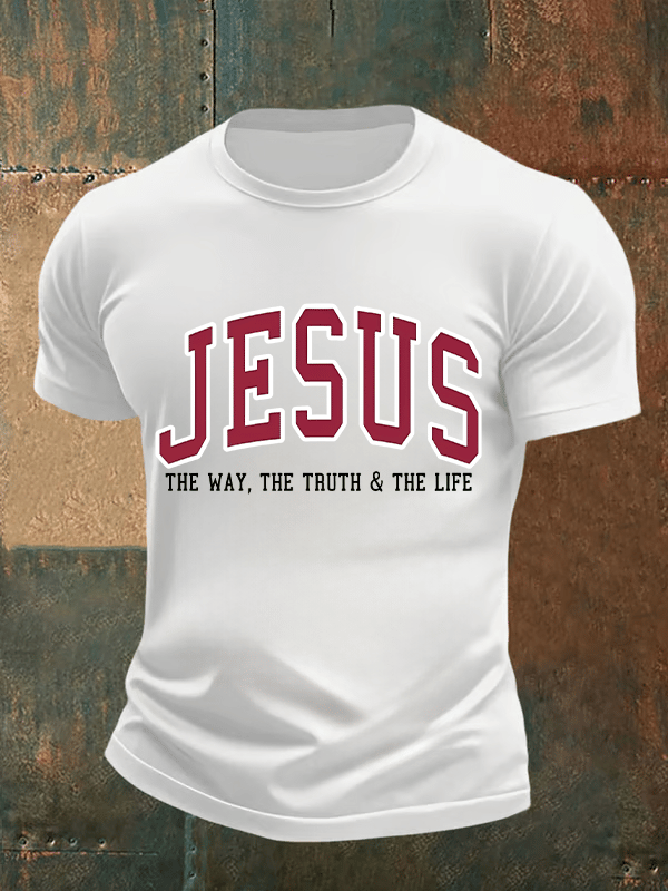 Men's JESUS THE WAY, THE TRUTH & THE LIFE printed T-shirt