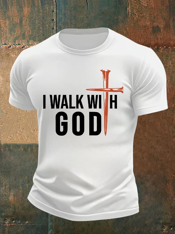 Men's I Walk With God Print T-Shirt