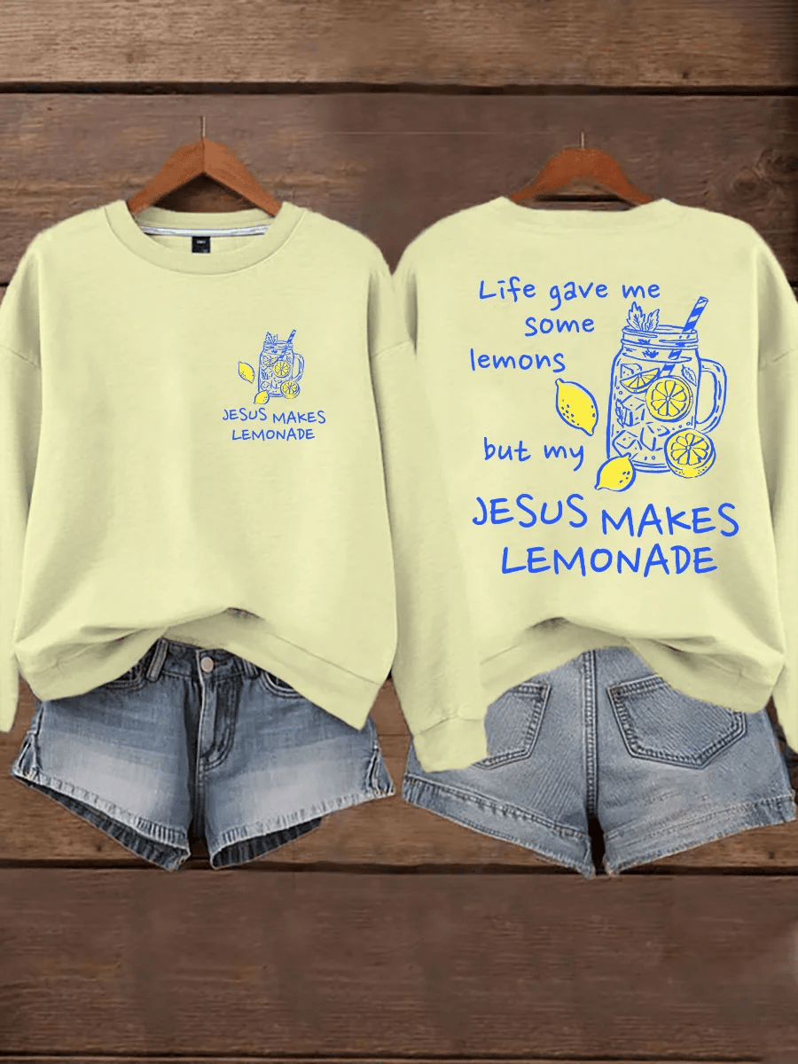 Women's Life Gave Me Some Lemons, But My Jesus Turned Them Into Lemonade Faith Print Hoodie