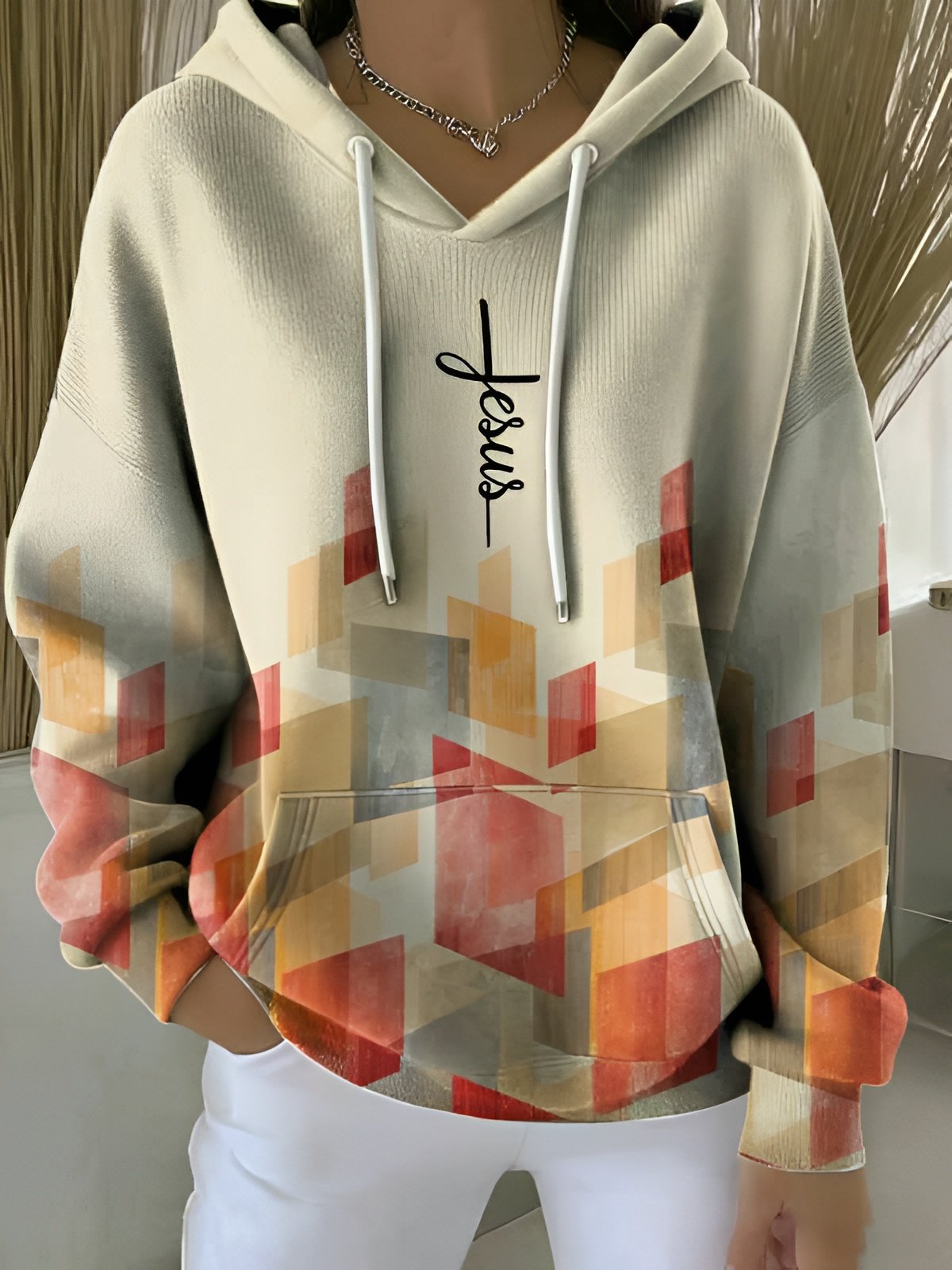Women's Autumn and Winter Faith Cross Casual Hooded Sweatshirt