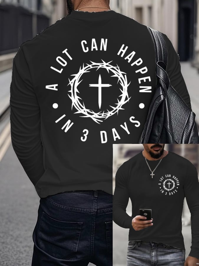 Men's Raven's A Lot Can Happen In 3 Days Printed Long Sleeve Top
