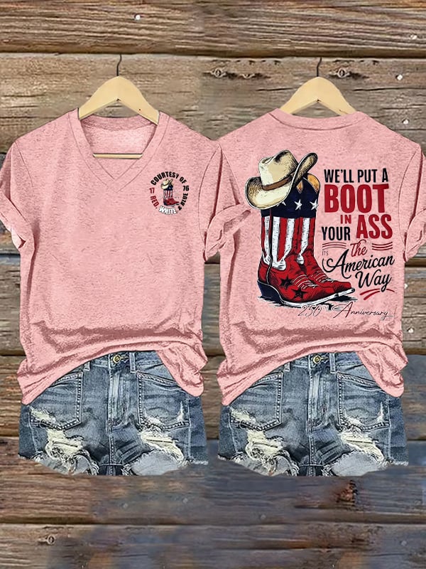 Women's WE'LL PUT A BOOT Print T-Shirt