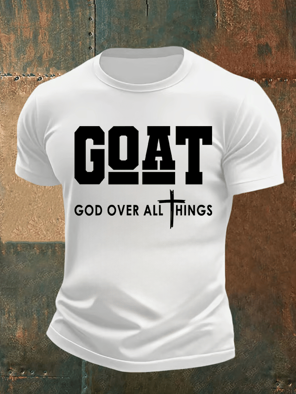 Men's GOD OVER ALL THINGS printed T-shirt