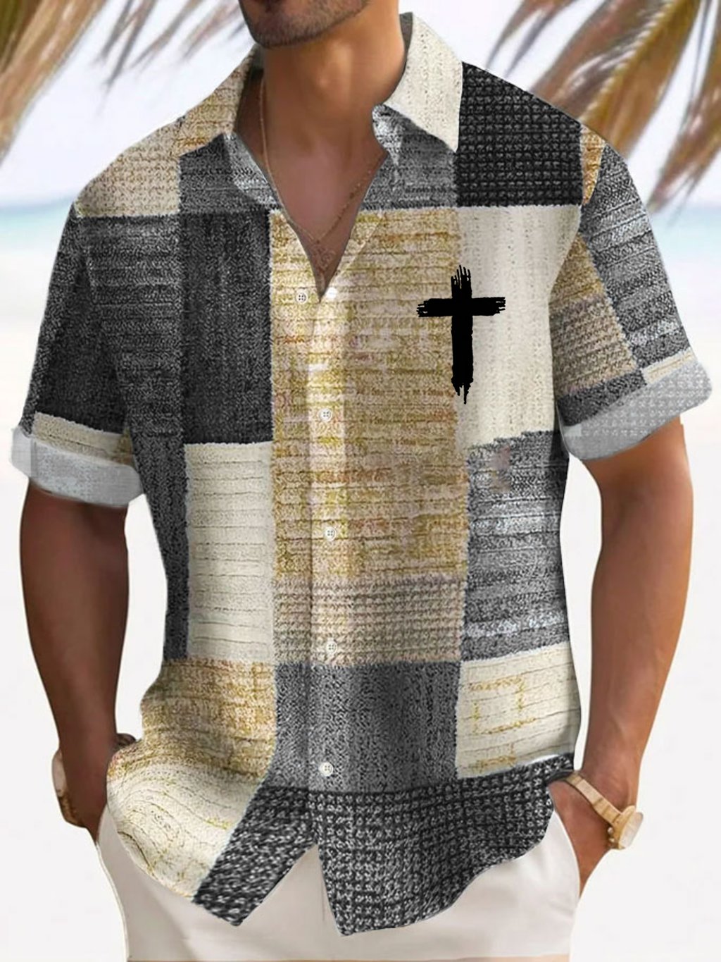 Men's Casual Faith Hawaiian Vacation Shirt