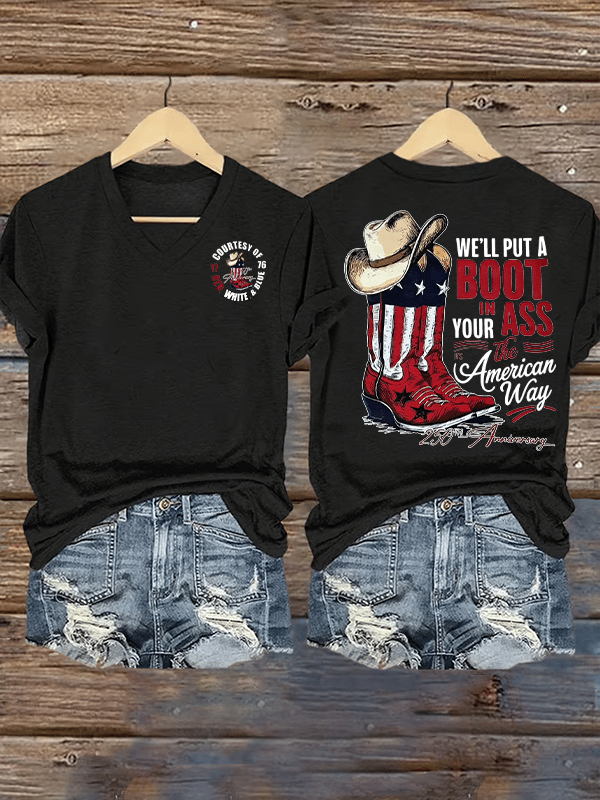Women's WE'LL PUT A BOOT Print T-Shirt