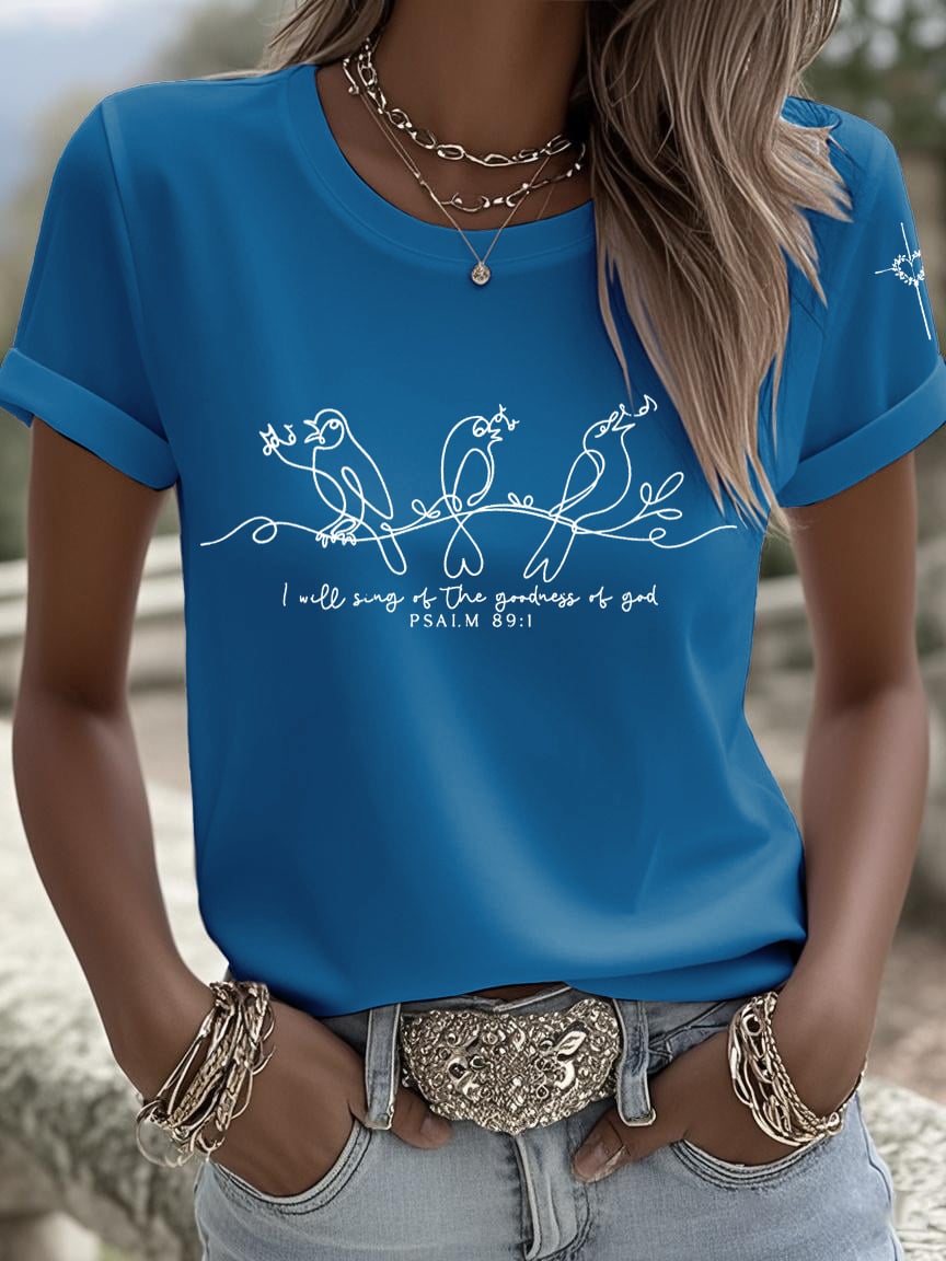 Women's I Will Sing Of The Goodness Of God Print Shirt