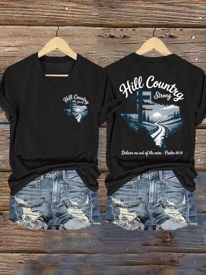 Women's Texas Hill Country Strong Printed T-Shirts