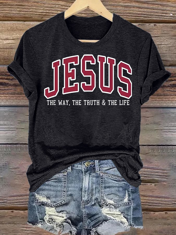 Women's JESUS THE WAY, THE TRUTH & THE LIFE printed T-shirt