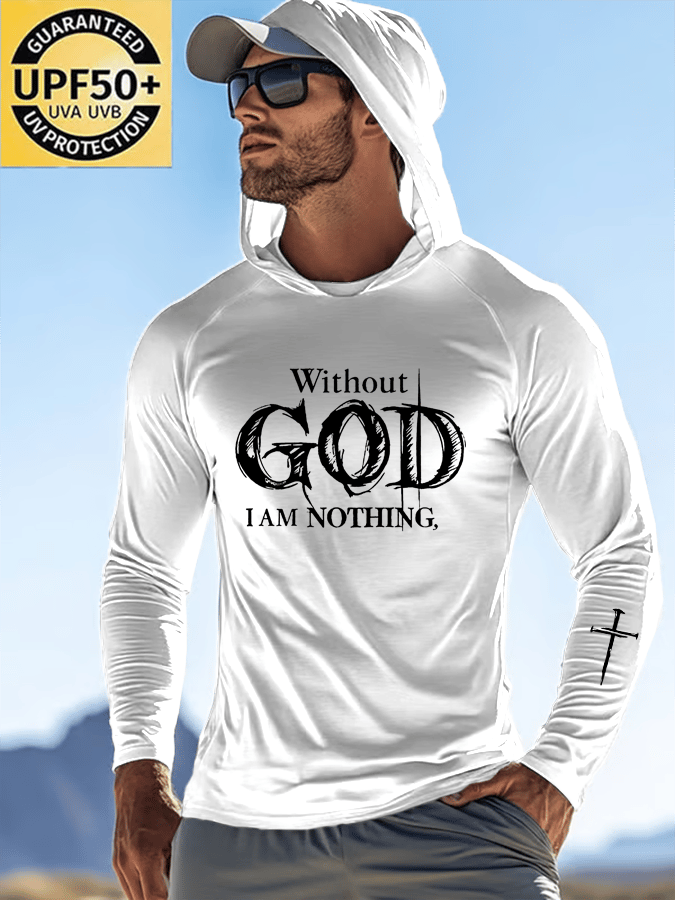 Men's Faith Outdoor Sun Protection Breathable Cool Hooded Sun Protection Long Sleeve Top