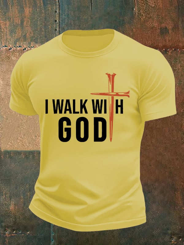 Men's I Walk With God Print T-Shirt