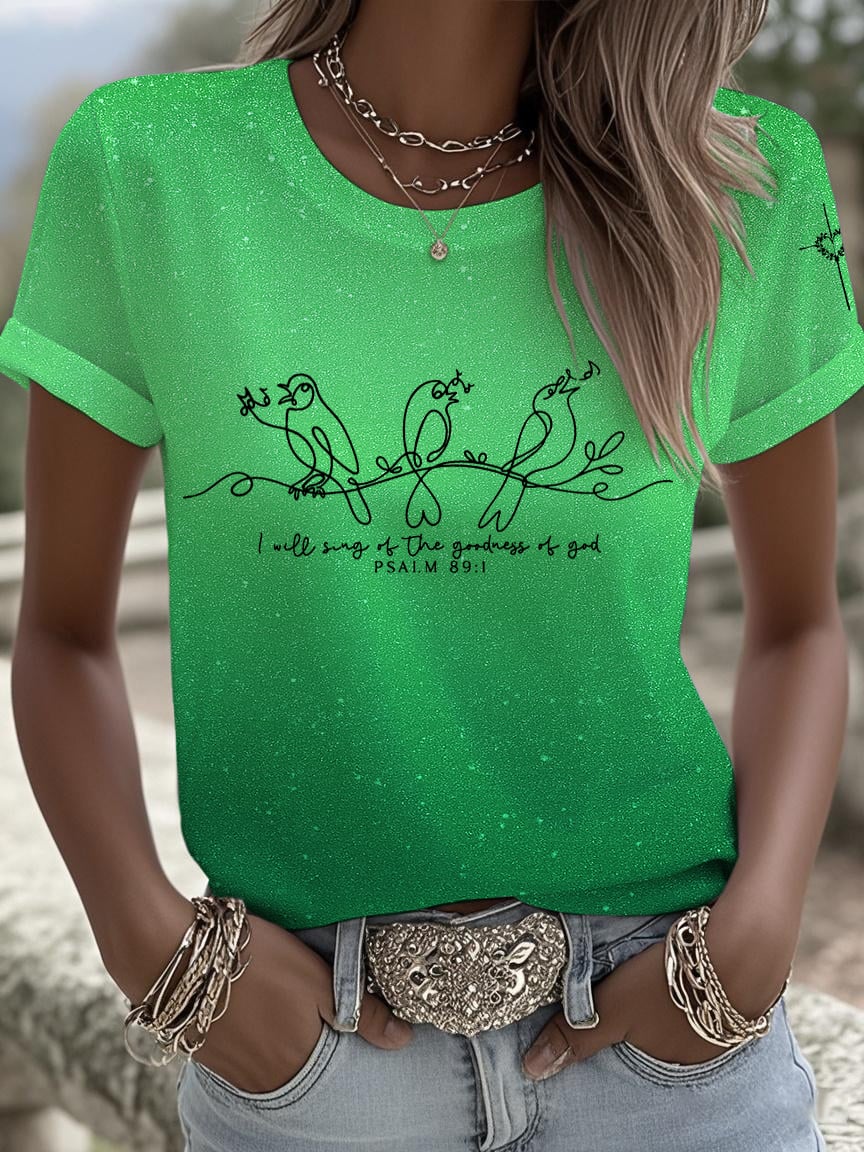 Women's I Will Sing Of The Goodness Of God Print Shirt