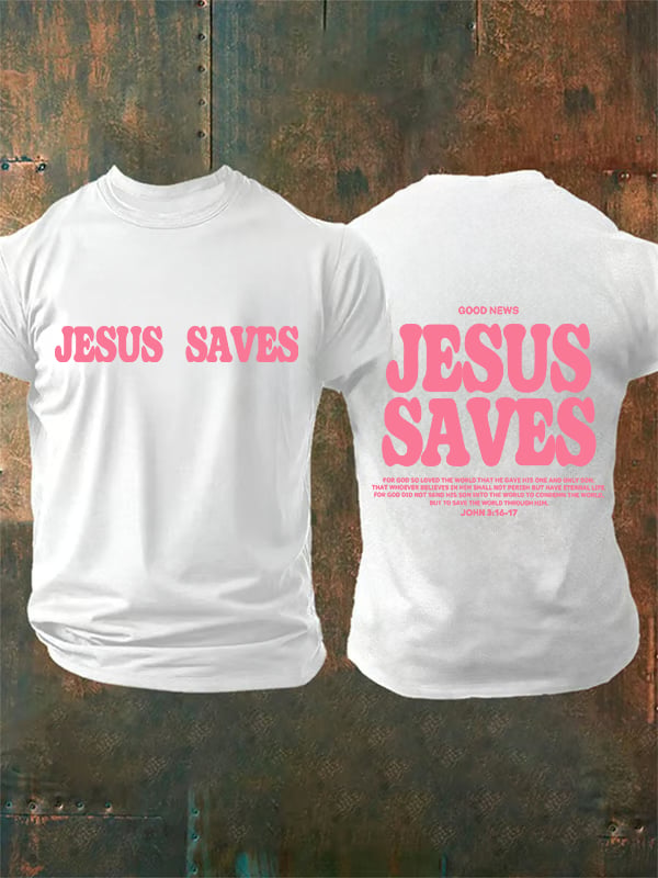 Men's Jesus saves Print T-Shirt