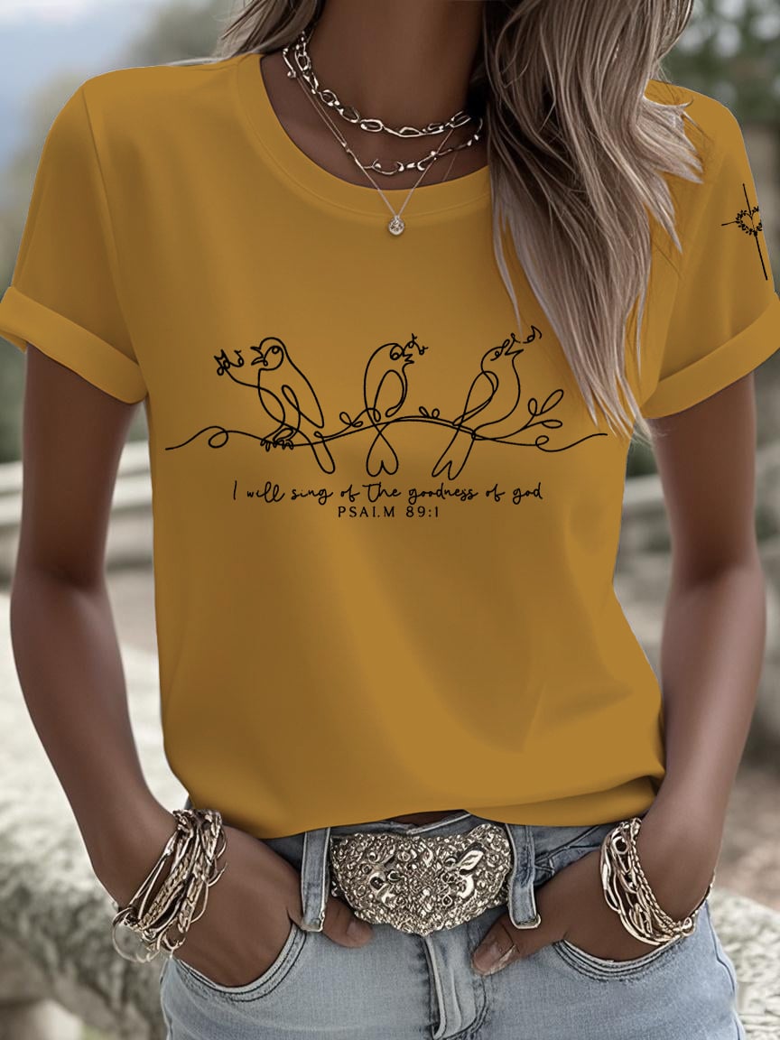 Women's I Will Sing Of The Goodness Of God Print Shirt