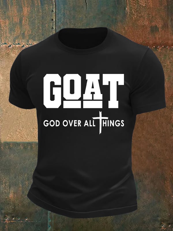 Men's GOD OVER ALL THINGS printed T-shirt