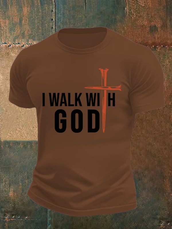 Men's I Walk With God Print T-Shirt