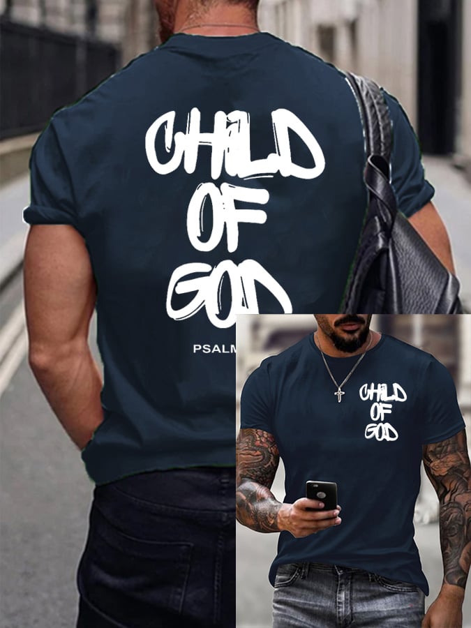 Men's Child of God Printed Casual T-Shirt