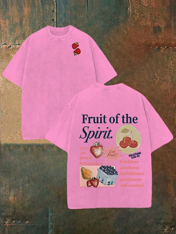 Unisex Fruit of the Spirit Print Washable T-shirt