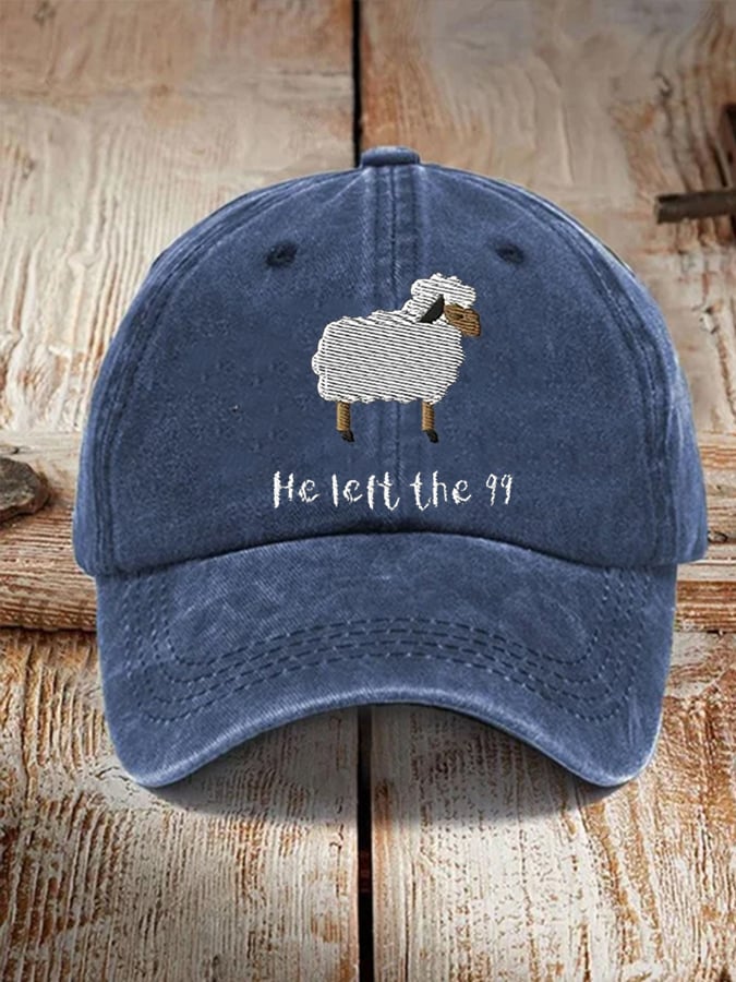 Unisex Distressed Washed Cotton Faith He Left The 99 To Rescue Me Hat