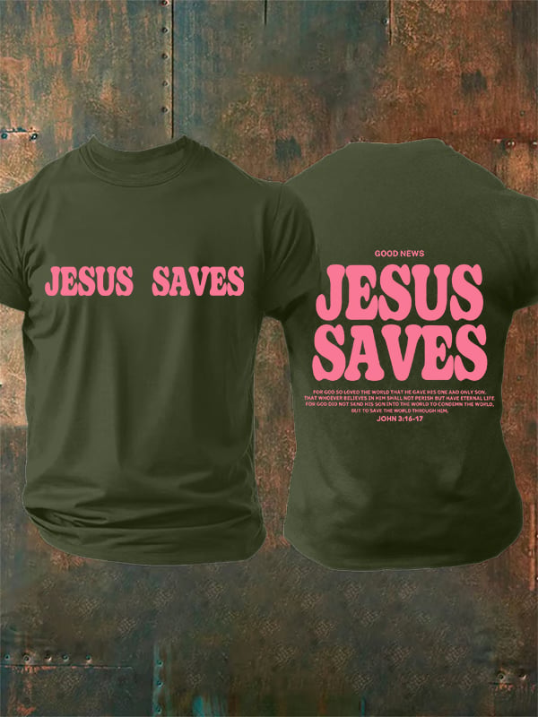 Men's Jesus saves Print T-Shirt