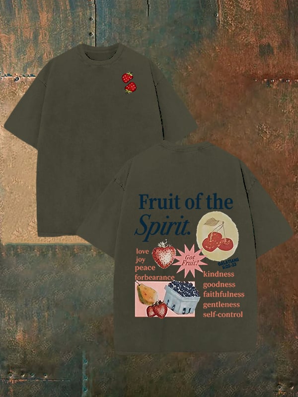 Unisex Fruit of the Spirit Print Washable T-shirt