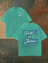 Unisex  "Trust in Jesus" 37:5 Bible Verse Design Print  Washable T-shirt