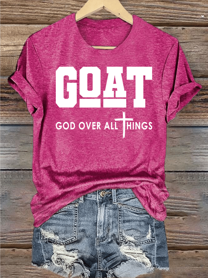 Women's  GOD OVER ALL THINGS printed T-shirt
