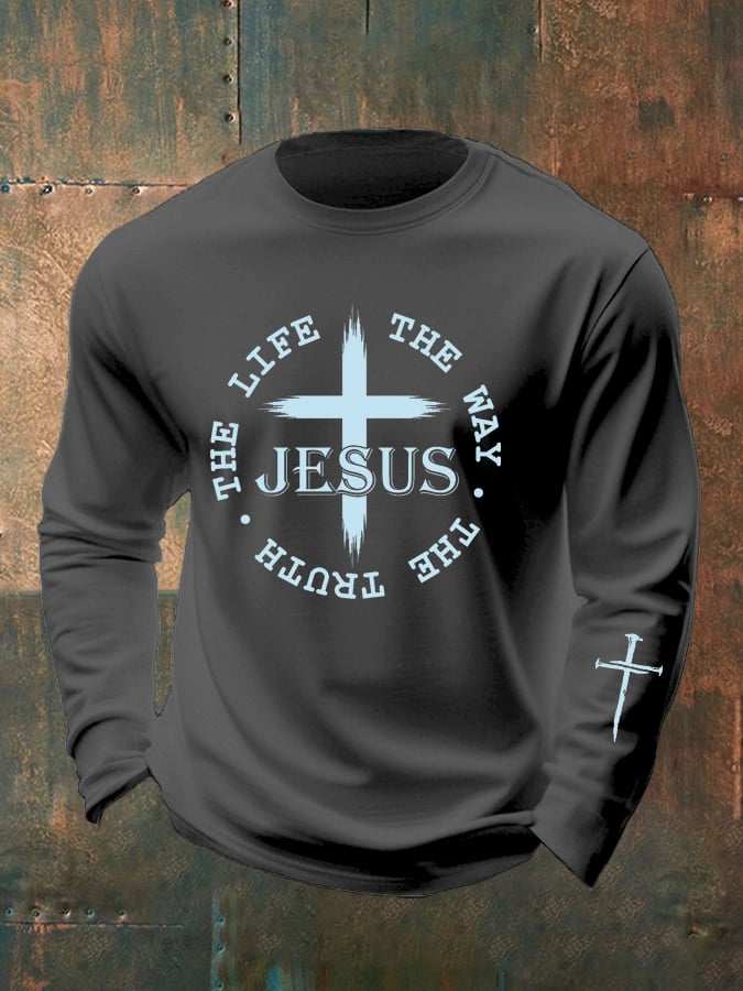 Men's Casual Faith Long-Sleeved T-Shirt