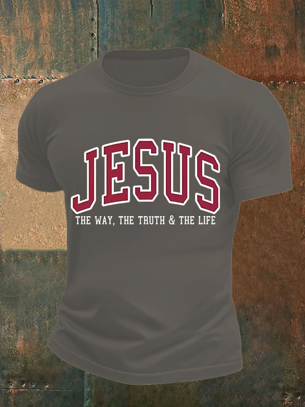 Men's  JESUS THE WAY, THE TRUTH & THE LIFE printed T-shirt