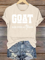 Women's  GOD OVER ALL THINGS printed T-shirt
