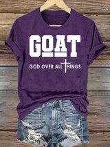 Women's  GOD OVER ALL THINGS printed T-shirt