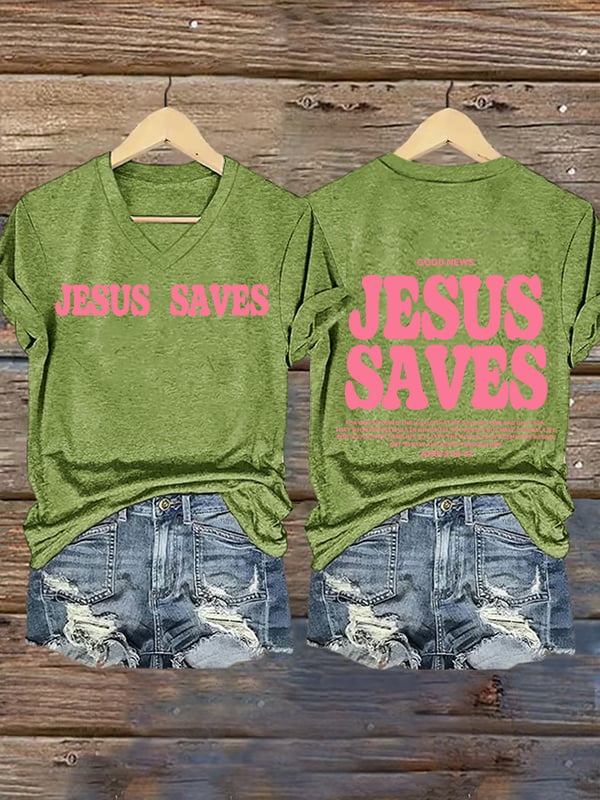 Women's  Jesus saves Print T-Shirt