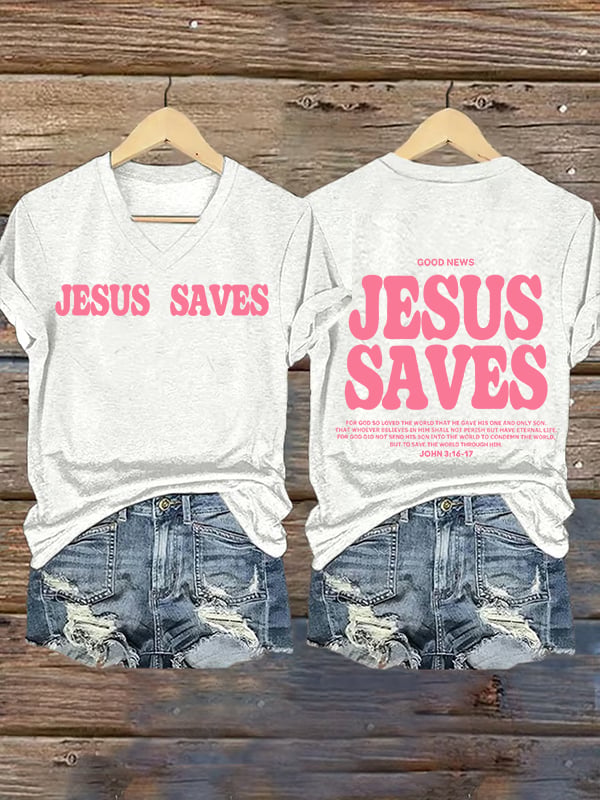 Women's  Jesus saves Print T-Shirt