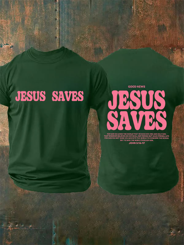 Men's  Jesus saves Print T-Shirt