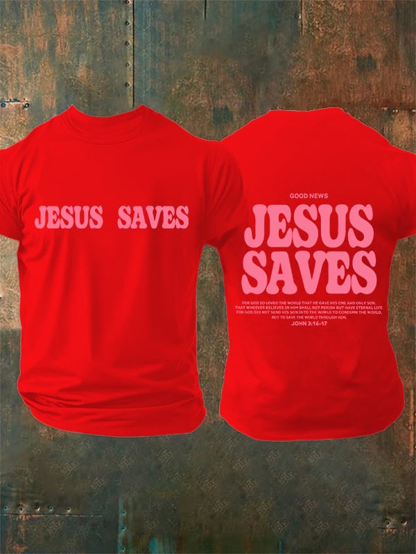 Men's  Jesus saves Print T-Shirt
