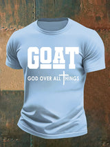 Men's  GOD OVER ALL THINGS printed T-shirt