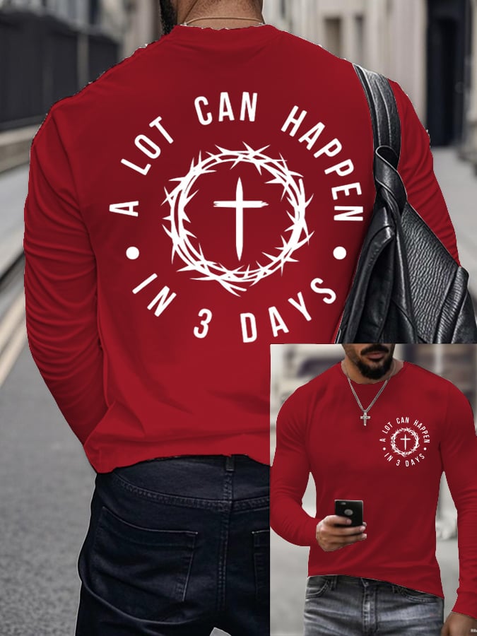 Men's Raven's A Lot Can Happen In 3 Days  Printed Long Sleeve Top