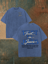 Unisex  "Trust in Jesus" 37:5 Bible Verse Design Print  Washable T-shirt
