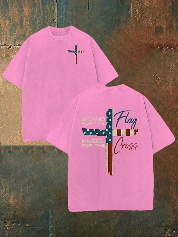 Unisex  STAND FOR THE KNEEL FOR THE Print  Washable T-shirt