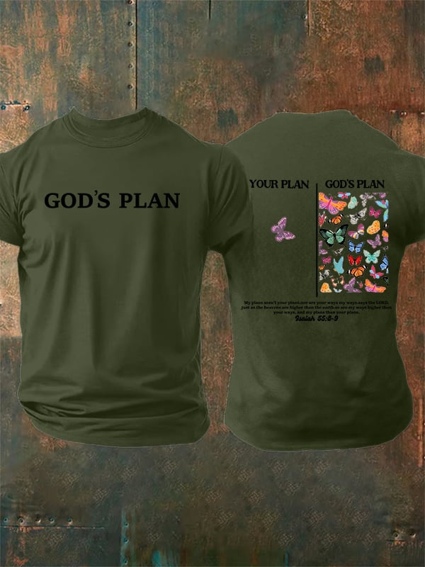 Men's  your-plan-and-god's-plan  Print  T-Shirt