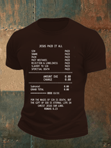 Men's JESUS PAID IT ALL Print Round-Neck T-Shirt